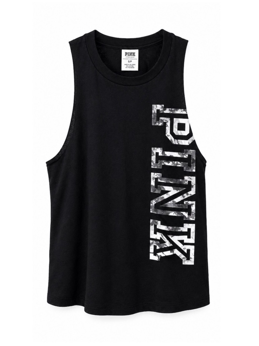 PINK Victoria's Secret Black Girls' Logo Muscle Tank